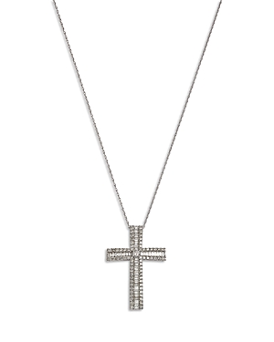 Bloomingdale's Diamond Cross Pendant Necklace In 14k White Gold, 1.0 Ct.t.w.