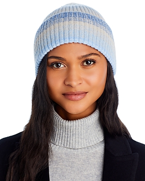 Aqua Ribbed Ombre Knit Beanie - 100% Exclusive In Blue/cream