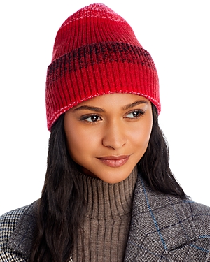 Aqua Ribbed Ombre Knit Beanie - 100% Exclusive In Red/black