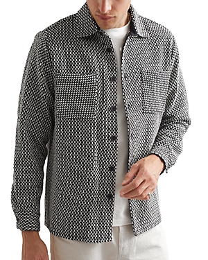 Wax London Black And Ecru Spear Checked Whiting Overshirt In Black Ecru