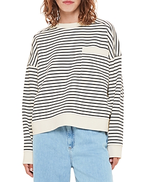 Whistles Patch Pocket Sweatshirt In Ivory/multi