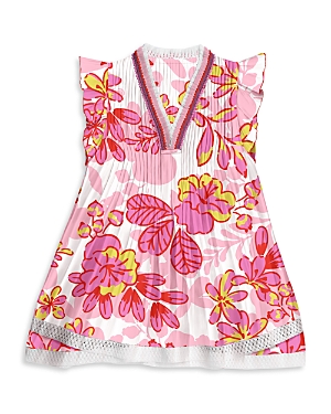 Poupette St Barth Girls' Sasha V Neck Mini Dress - Little Kid, Big Kid In Pink