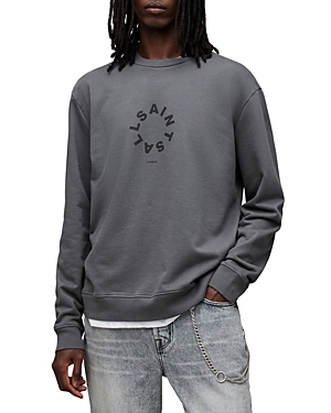 Allsaints Tierra Logotype Graphic Sweatshirt In Wind Grey
