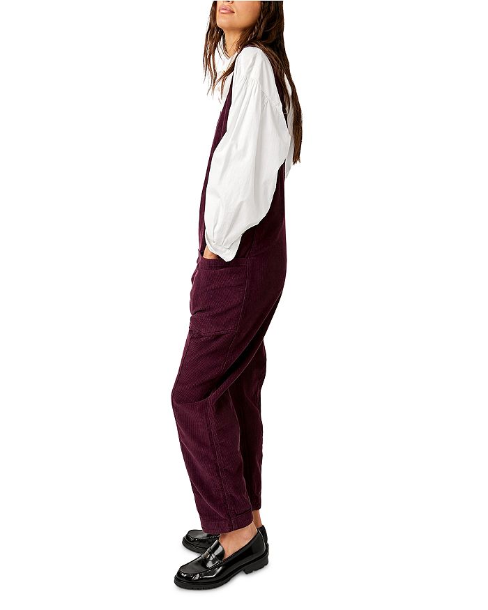 Shop Free People High Roller Cord Jumpsuit In Italian Plum