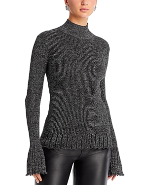Shop Proenza Schouler White Label Avery Turtleneck Sweater In Black/silver