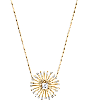 Harakh Diamond Sunlight Rays Pendant Necklace In 18k Yellow Gold, 0.65 Ct. T.w., 18