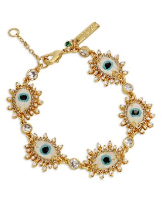 KURT GEIGER LONDON Crystal Evil Eye Flex Bracelet in Gold  display picture 3