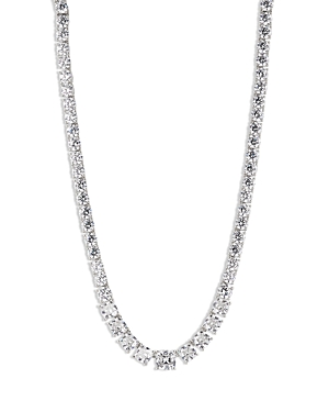 Shop Nadri Rockstars Cubic Zirconia Collar Necklace In Rhodium Plated, 16 In Silver