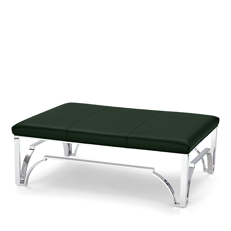 Massoud Hutchins Chrome Ottoman In Tribeca Juniper