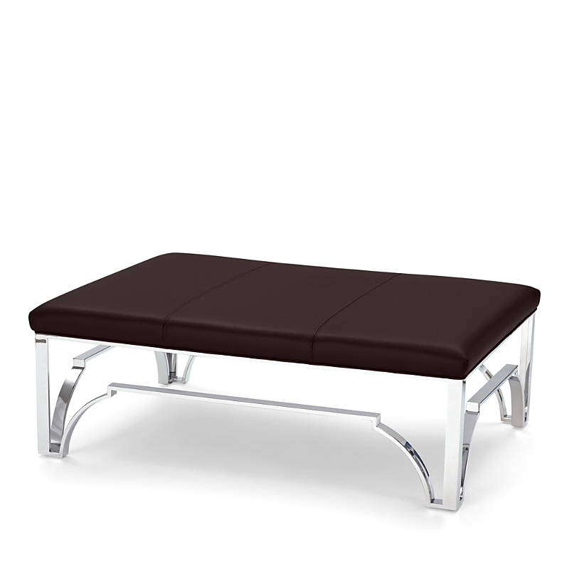 Massoud Hutchins Chrome Ottoman In Tribeca Orchid
