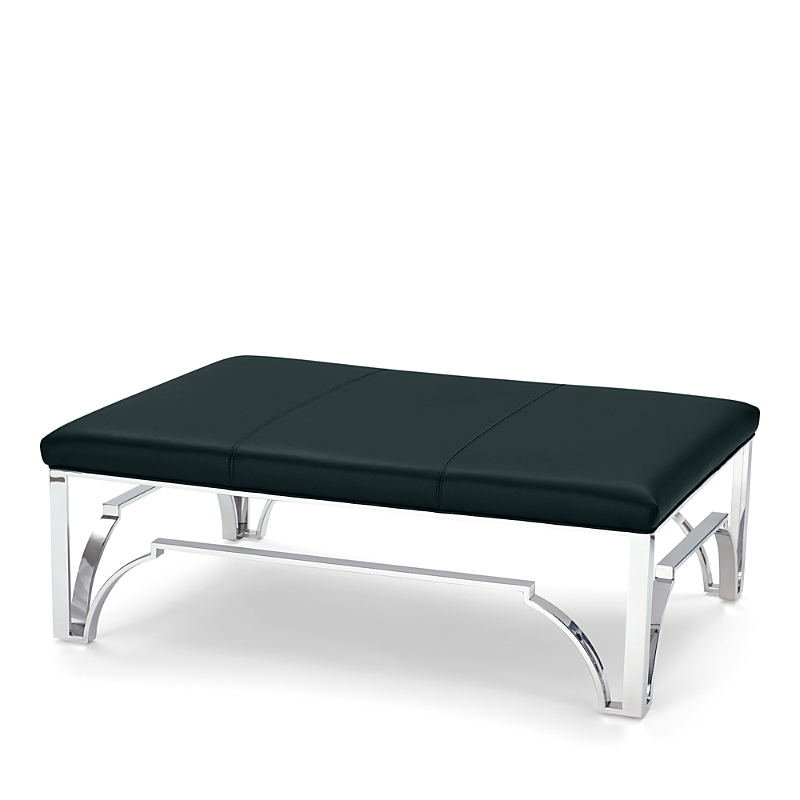 Massoud Hutchins Chrome Ottoman In Tribeca Tidal