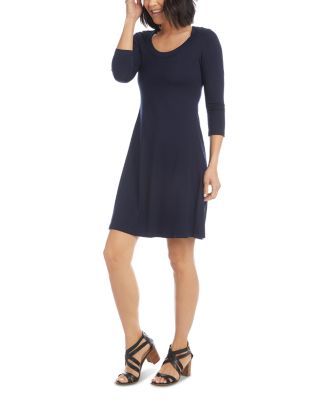 Petites Scoop Neck A Line Dress