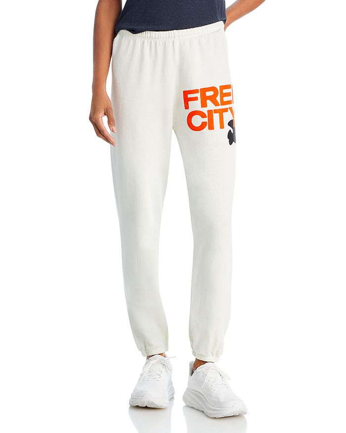 Free City Cotton Logo Sweatpants In Creamy Yum