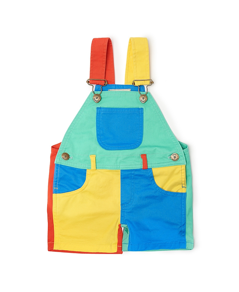 Dotty Dungarees Unisex Colorblock Overall Shorts