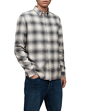 ALLSAINTS OMEGA RELAXED FIT PRINTED LONG SLEEVE SHIRT