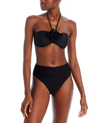 Ramy Brook - Ellen Halter Bikini Top & Ivo Pleated High Rise Bikini Bottom