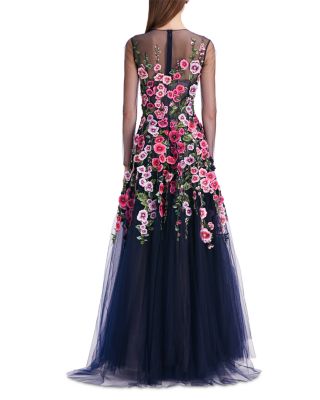 sachin and babi light blue dress Rickie Freeman for Teri Jon Embroidered Tulle Gown