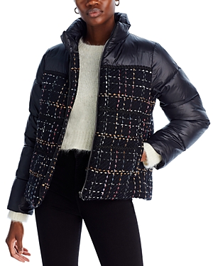 Aqua Tweed Puffer Jacket - 100% Exclusive