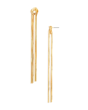Aqua Knotted Tassel Earrings in 16K Gold Plated - 100% Exclusive