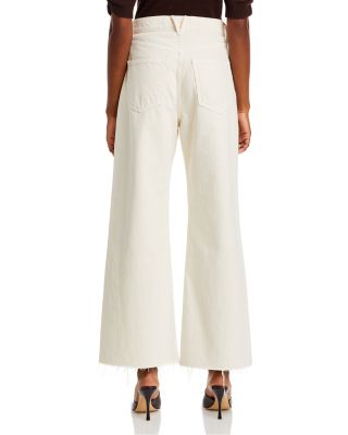 Taylor Cropped Wide Leg Jeans in Ecru