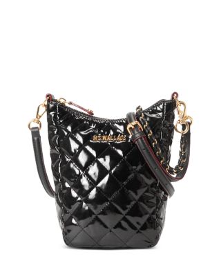 Mz Wallace Micro Crosby Quilted Nylon Crossbody Bag In Anthracite