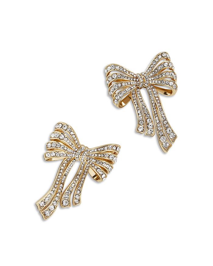 BAUBLEBAR That's A Wrap Pavé Bow Drop Earrings in Gold Tone ...