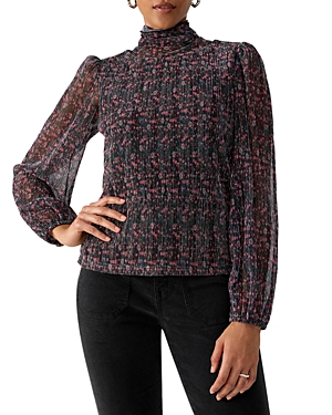 Sanctuary Night Dream Metallic Pleated Top In Midnight Blue