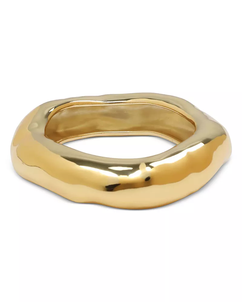 Alexis Bittar Molten Wide Bangle Bracelet in 14K Gold Plated