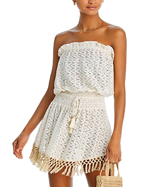 Shop Ramy Brook Lauryn Swim Coverup Dress In White/gold
