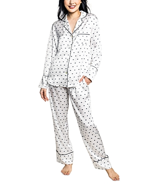 Shop Petite Plume Silk White Art Nouveau Pajama Set