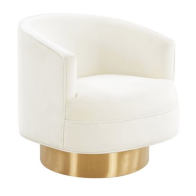 TOV Furniture - Stella Cream Velvet Swivel Chair
