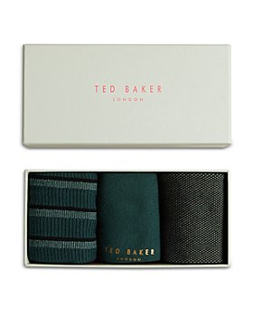 Ted Baker - Lowride Patterned Socks, 3 Pack
