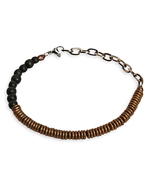 The Monotype The Brody Copper & Wood Beaded Bracelet In Black