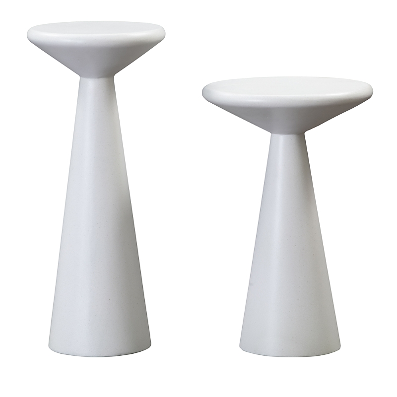 Tov Furniture Gianna Set Of 2 Concrete Accent Tables In White