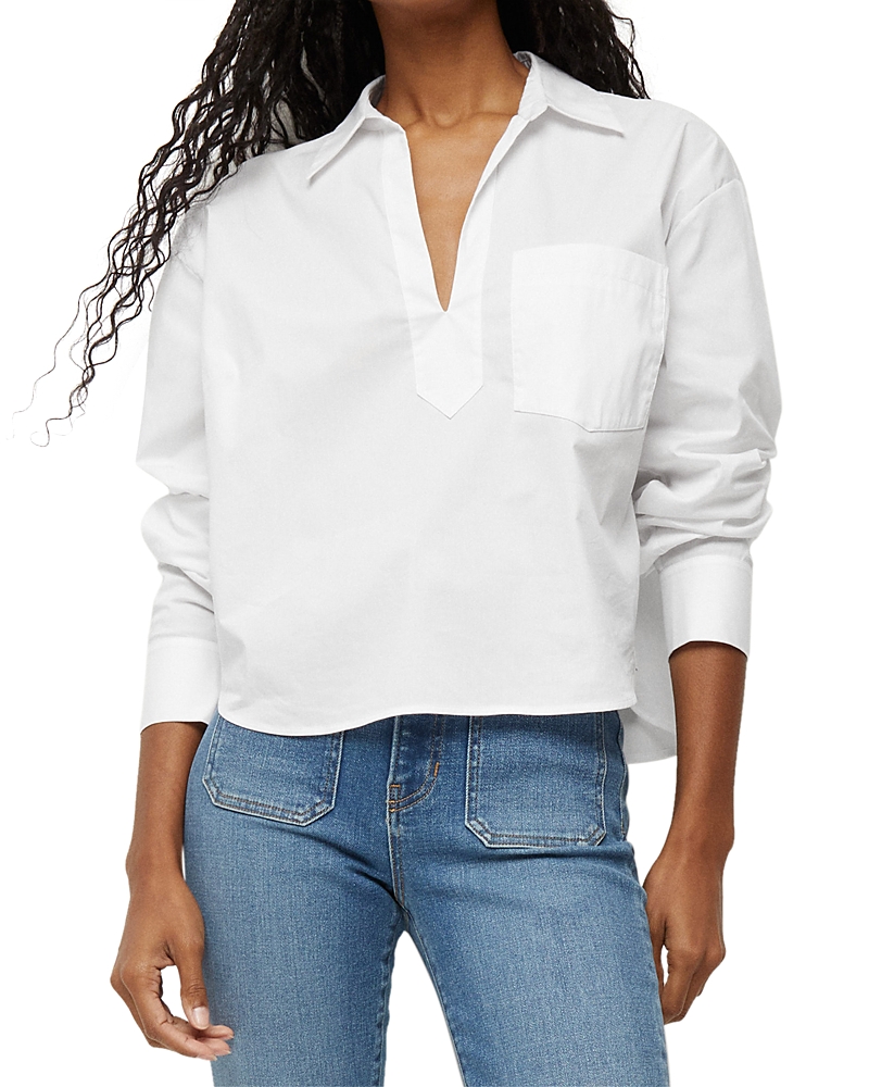 Veronica Beard Khai Cotton-blend Poplin Shirt In White