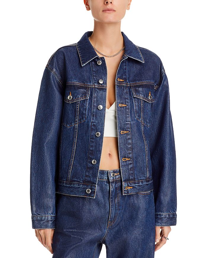 alexanderwang.t Coated Denim Trucker Jacket Bloomingdale's