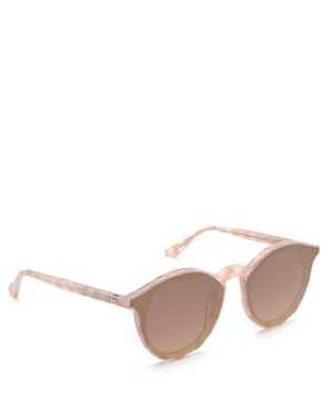 Krewe Collins Round Sunglasses, 62mm In Pink/pink Mirrored Gradient