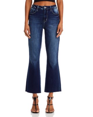 Kendra High Rise Cropped Flare Jeans in Columbia