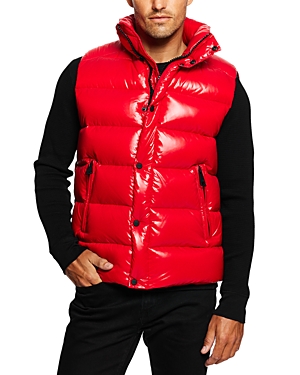 Sam Quilted Down Field Vest In Cherry