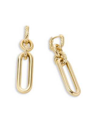 18K Yellow Gold Lexington Double Link Drop Earrings
