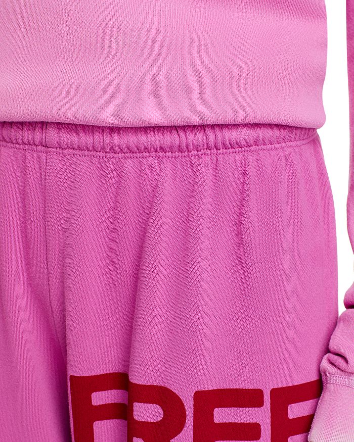 Shop Free City Cotton Logo Sweatpants In Pink Plant Silver