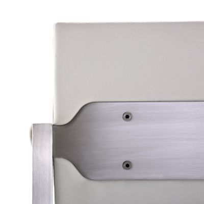  Director Performance Vegan Leather and Stainless Steel Counter Stool in White