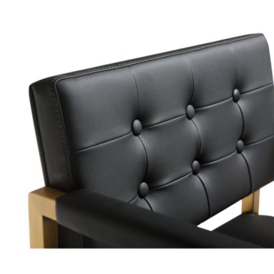  Director Performance Vegan Leather and Stainless Steel Barstool in Black