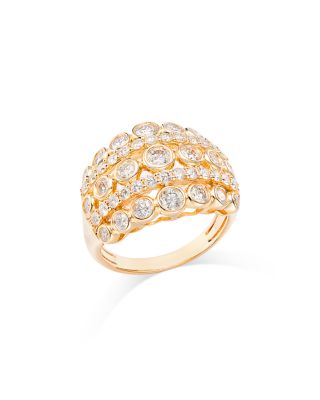 Bloomingdale's Fine Collection - Diamond Bezel Multi Row Statement Ring in 14K Yellow Gold, 1.85 tcw
