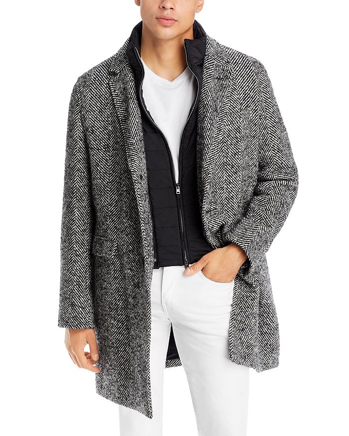 Herno online herringbone overcoat