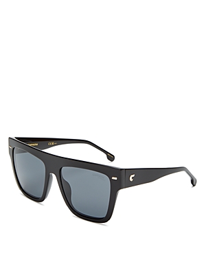Carrera Flat Top Square Sunglasses, 55mm In Black/gray Solid