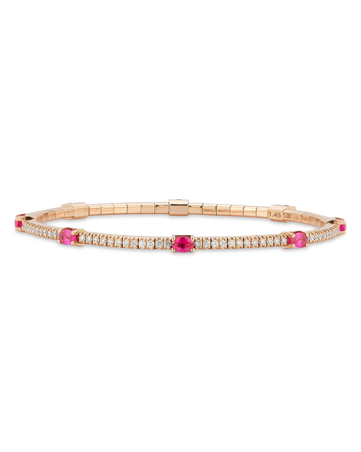 Oval Ruby & Diamond Stretch Tennis Bracelet