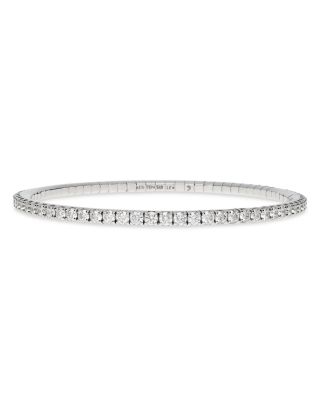 Extensible 18K Yellow Gold Diamond Stretch Tennis Bracelet