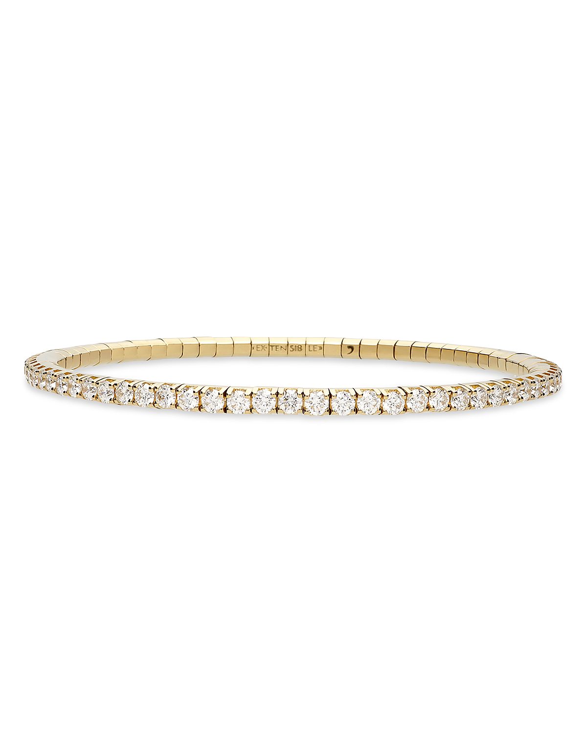 Extensible 18K Yellow Gold Diamond Stretch Tennis Bracelet