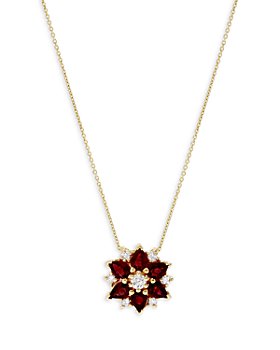 Bloomingdale's - Ruby & Diamond Flower Pendant Necklace in 14K Yellow Gold, 16"